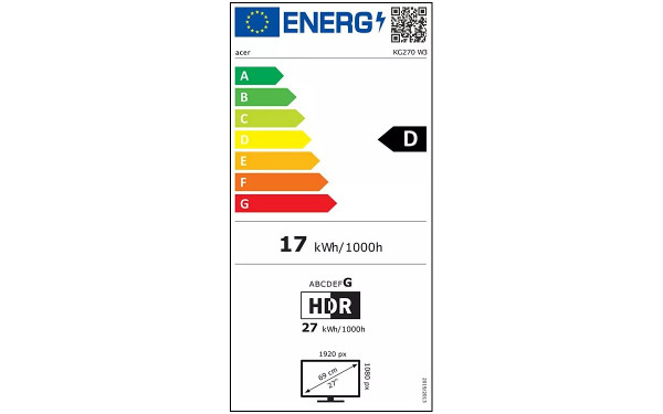 ACER KG270W3bmiipx - &Eacute;tiquette &eacute;nergie v2
