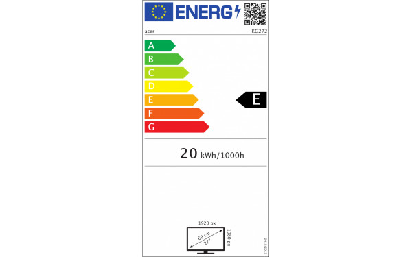 ACER KG272bmiix - &Eacute;tiquette &eacute;nergie v2