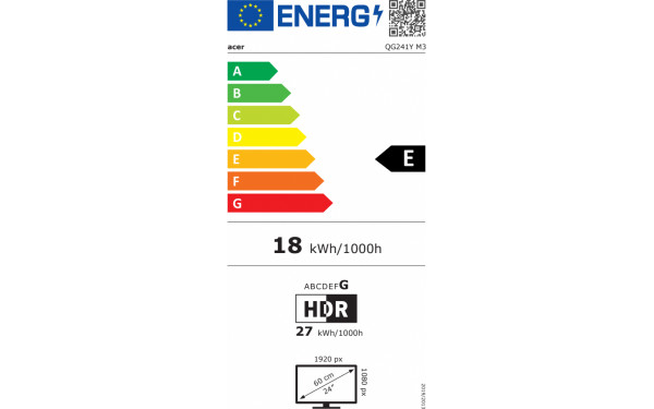 ACER QG241YM3bmiipx - &Eacute;tiquette &eacute;nergie v2