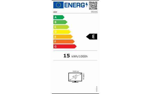 ACER SA222QHbi - &Eacute;tiquette &eacute;nergie v2