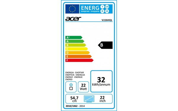 ACER V226HQLbid - &Eacute;tiquette &eacute;nergie