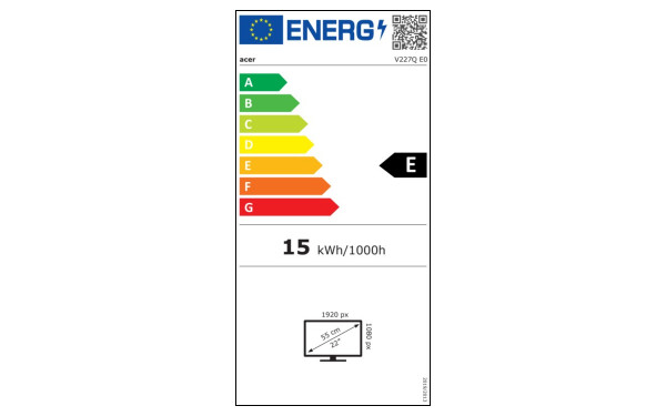 ACER V227QE0bi - &Eacute;tiquette &eacute;nergie v2