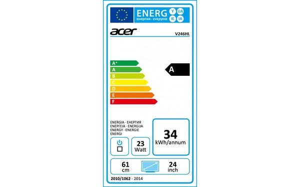ACER V246HLbid - &Eacute;tiquette &eacute;nergie