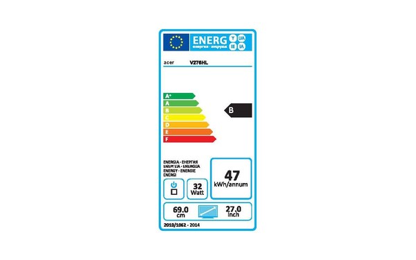 ACER V276HLCbmdpx - &Eacute;tiquette &eacute;nergie