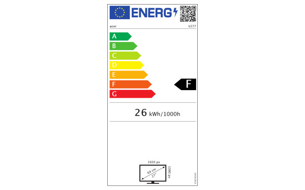 ACER V277bipv - &Eacute;tiquette &eacute;nergie v2