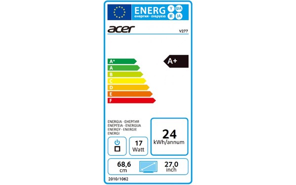 ACER V277bi - &Eacute;tiquette &eacute;nergie