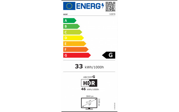 ACER V287Kbmiipx - &Eacute;tiquette &eacute;nergie v2