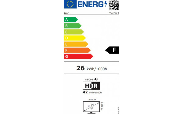 ACER VG270UEbmiipx - &Eacute;tiquette &eacute;nergie v2