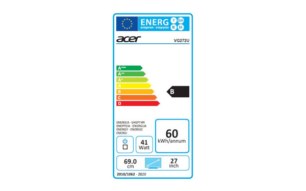 ACER VG272USbmiipx - &Eacute;tiquette &eacute;nergie
