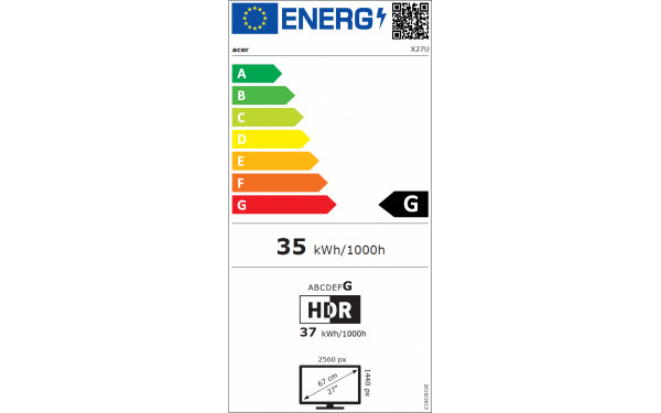 ACER X27Ubmiipruzx - &Eacute;tiquette &eacute;nergie v2