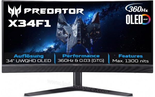 ACER X34F1bmiipphuzx - Vue de face