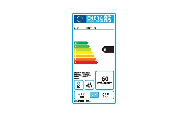 ACER XB271HUbmiprz - &Eacute;tiquette &eacute;nergie