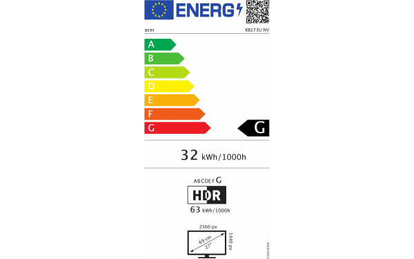 ACER XB273UNVbmiiprzx - &Eacute;tiquette &eacute;nergie v2