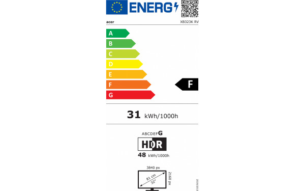 ACER XB323KRVbmiiiiphuzx - &Eacute;tiquette &eacute;nergie v2