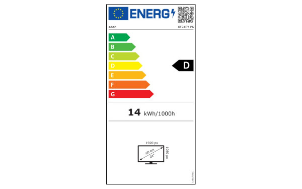 ACER XF240YP6bih - &Eacute;tiquette &eacute;nergie v2