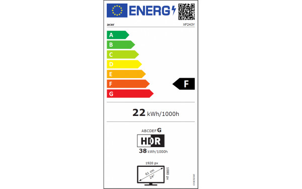 ACER XF243YPbmiiprx - &Eacute;tiquette &eacute;nergie v2