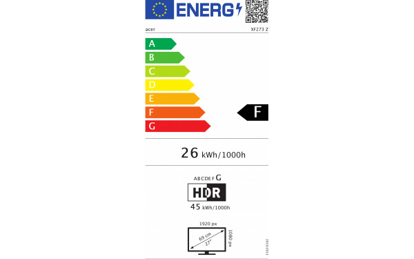 ACER XF273Zbmiiprx - &Eacute;tiquette &eacute;nergie v2