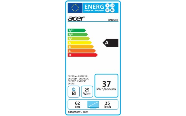ACER XN253QPbmiprzx - &Eacute;tiquette &eacute;nergie