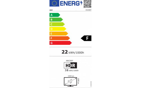 ACER XV240YPbmiiprx - &Eacute;tiquette &eacute;nergie v2
