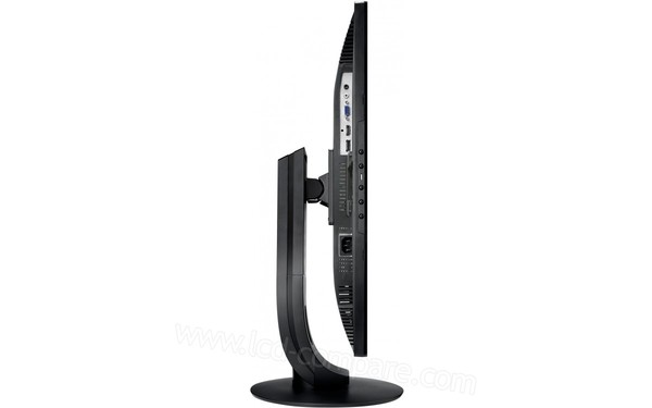 AG NEOVO LE-22E - Vue de profil avec &eacute;cran pivot&eacute; (connectiques)