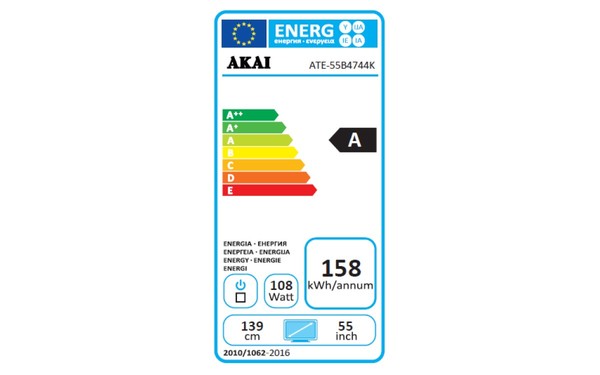 AKAI ATE-55B4744K - &Eacute;tiquette &eacute;nergie