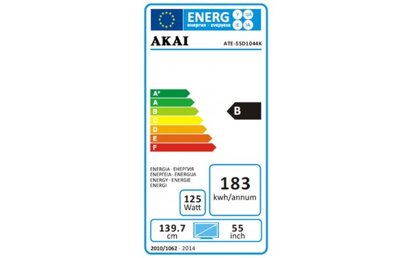 AKAI ATE-55D1044K - &Eacute;tiquette &eacute;nergie