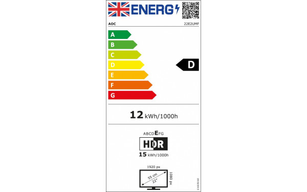 AOC 22E2UMF - &Eacute;tiquette &eacute;nergie v2