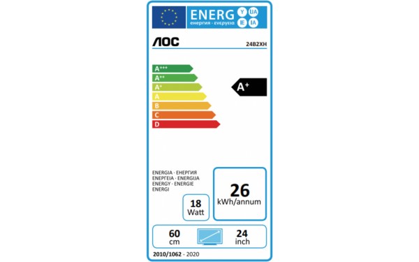 AOC 24B2XH - &Eacute;tiquette &eacute;nergie