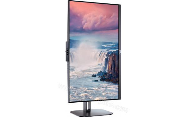 AOC 24V5CW/BK - Vue 3/4 gauche en mode portrait