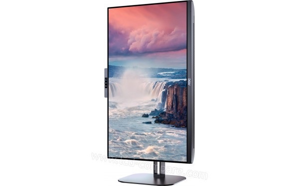 AOC 24V5CW/BK - Vue 3/4 droite en mode portrait