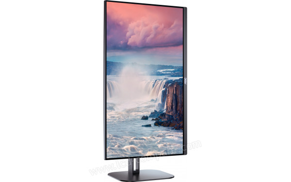 AOC 24V5C/BK - Vue de 3/4 en mode portrait
