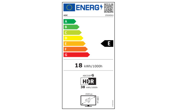 AOC 25G4SXU - &Eacute;tiquette &eacute;nergie v2