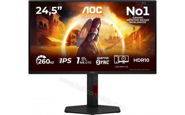 AOC 25G4ZR - Vue de face