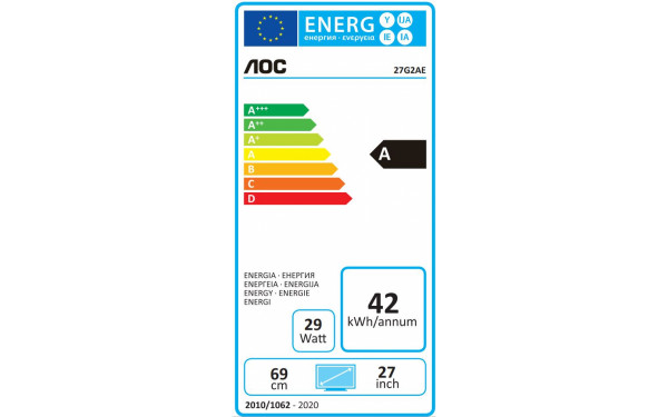 AOC 27G2AE/BK - &Eacute;tiquette &eacute;nergie