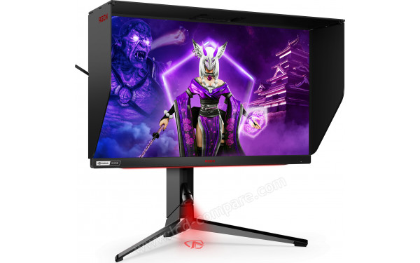 AOC AG254FG - Vue 3/4 gauche avec protection