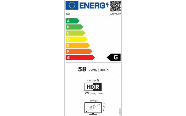 AOC AG274UXP - &Eacute;tiquette &eacute;nergie v2