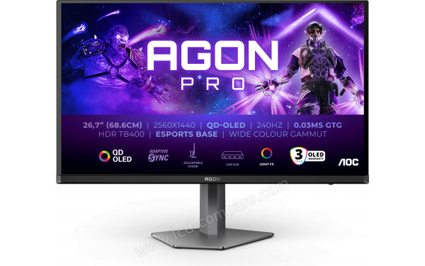 AOC AG276QZD2AM - Vue de face