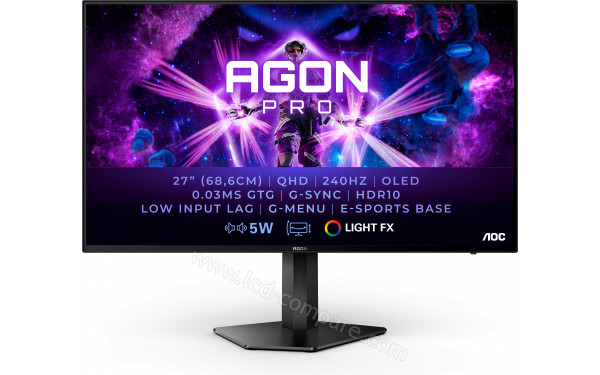 AOC AG276QZD - Vue de face