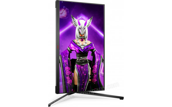 AOC AG324UX - Vue 3/4 gauche en mode portrait