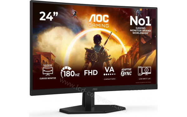 AOC C24G42FE - Vue 3/4 gauche
