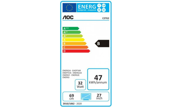 AOC C27G2AE/BK - &Eacute;tiquette &eacute;nergie