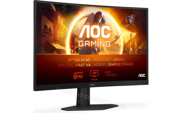 AOC C27G4ZXED - Vue 3/4 gauche