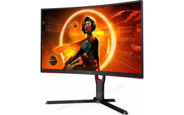 AOC CQ27G3SU/BK - Vue 3/4 droite