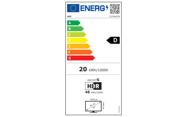 AOC CU34E4CW - &Eacute;tiquette &eacute;nergie v2