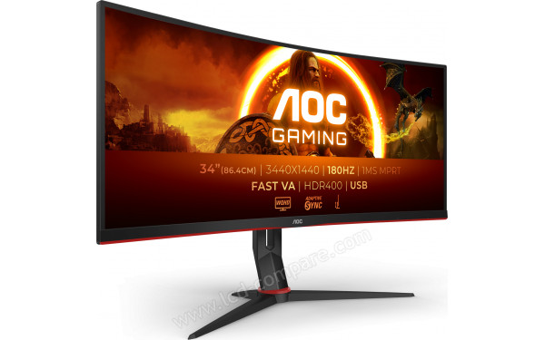 AOC CU34G2XPD - Vue 3/4 gauche
