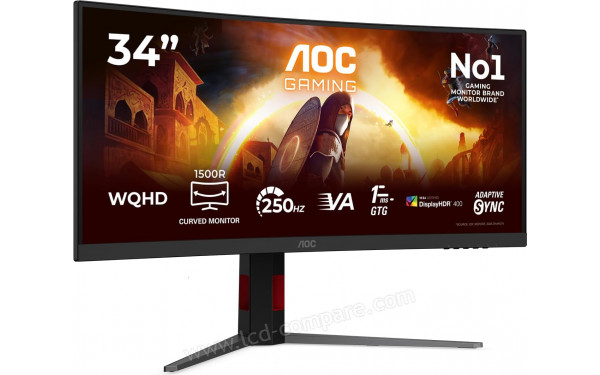 AOC CU34G4ZCA - Vue 3/4 gauche