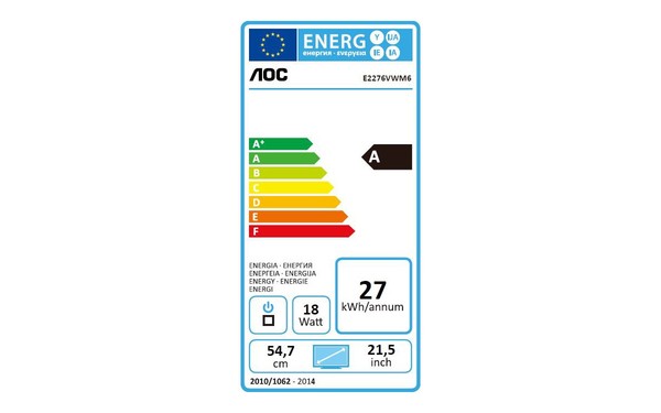 AOC E2276VWM6 - &Eacute;tiquette &eacute;nergie