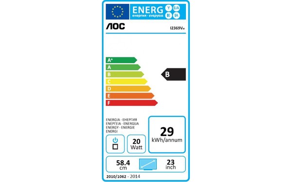 AOC i2369Vm/BK - &Eacute;tiquette &eacute;nergie