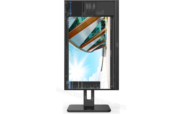AOC Q24P2Q - Vue de face en mode portrait