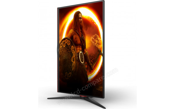 AOC Q27G2S/BK - Vue 3/4 en mode portrait